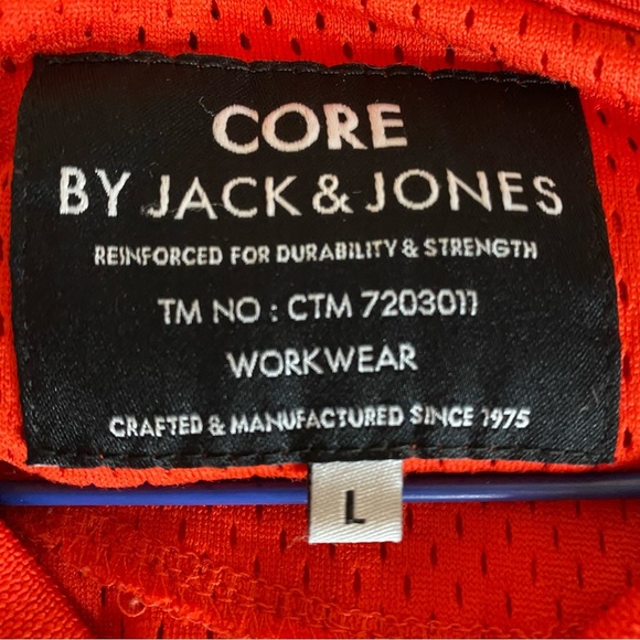 Jack &Jones Core Zip Up Red Sweater Jacket Relaxed Fit Workwear Travel Size L - Picture 3 of 9